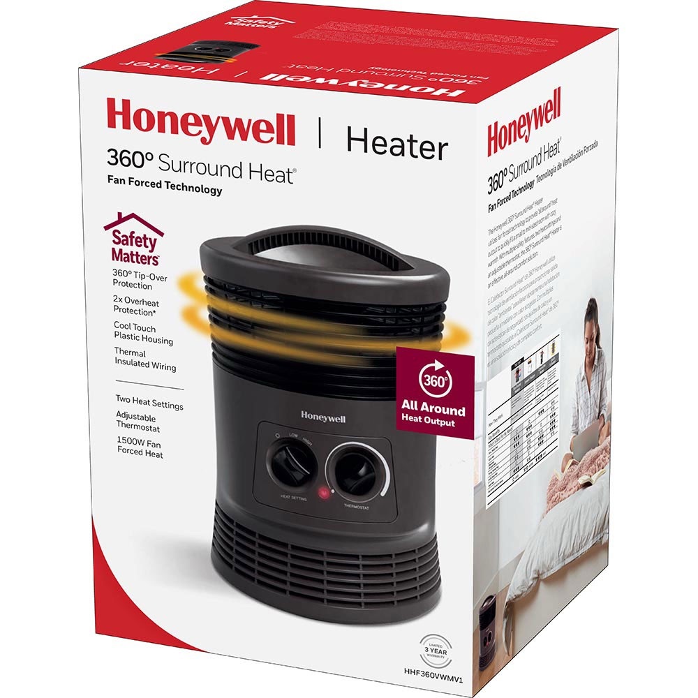 NEW Honeywell 360° Surround Heat Space Heater Warm Cozy Home Office Livingroom - Picture 2 of 10